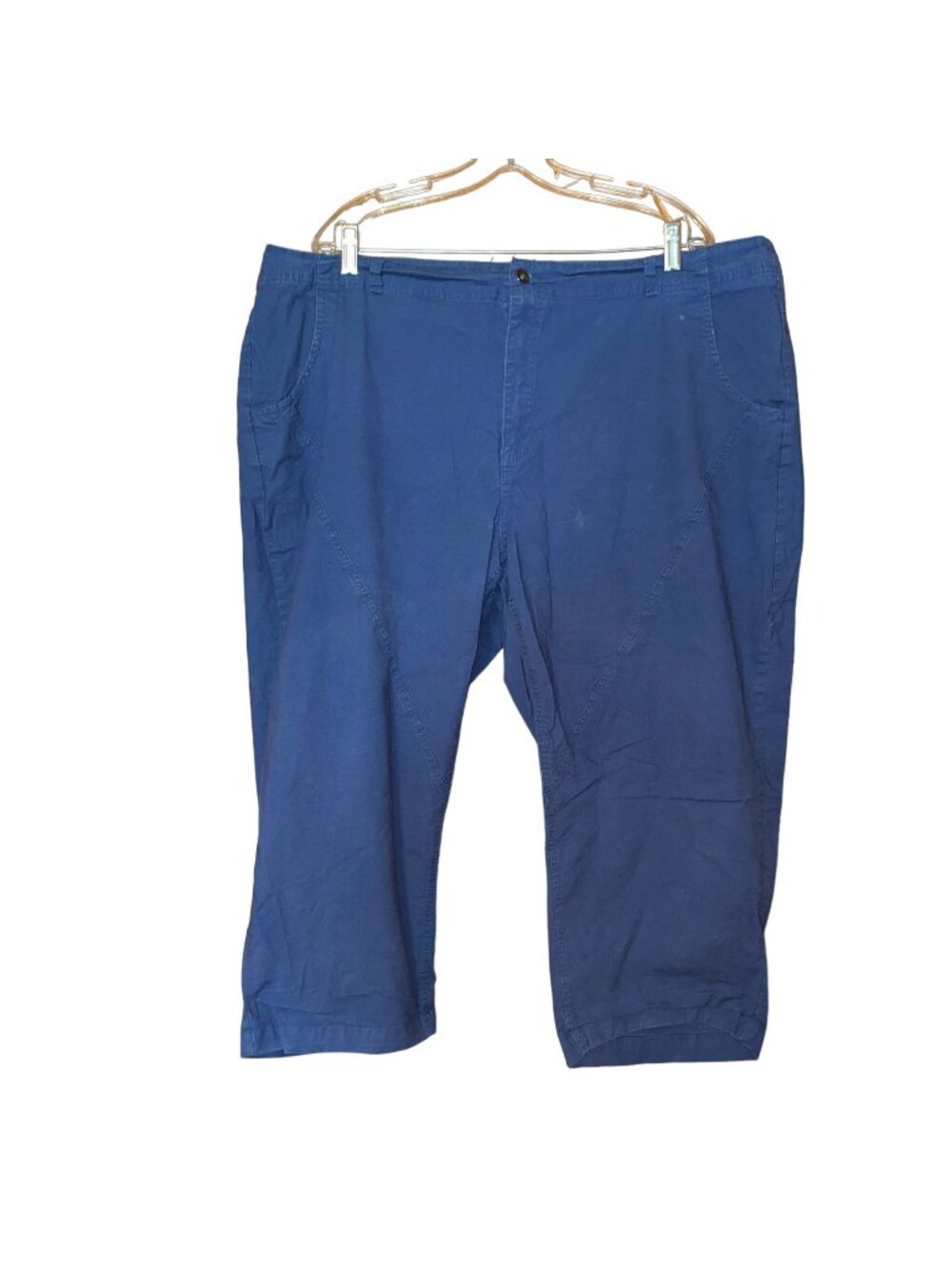 Ellos Womens Blue Capri Pants Size 22 Cotton Blend Casual Wear